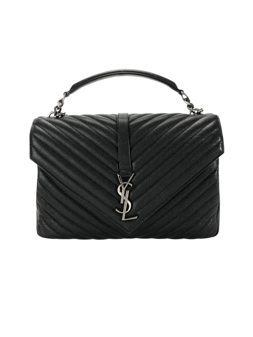 Yves Saint Laurent College Large Quilted Leather VFlap Shoulder Bag